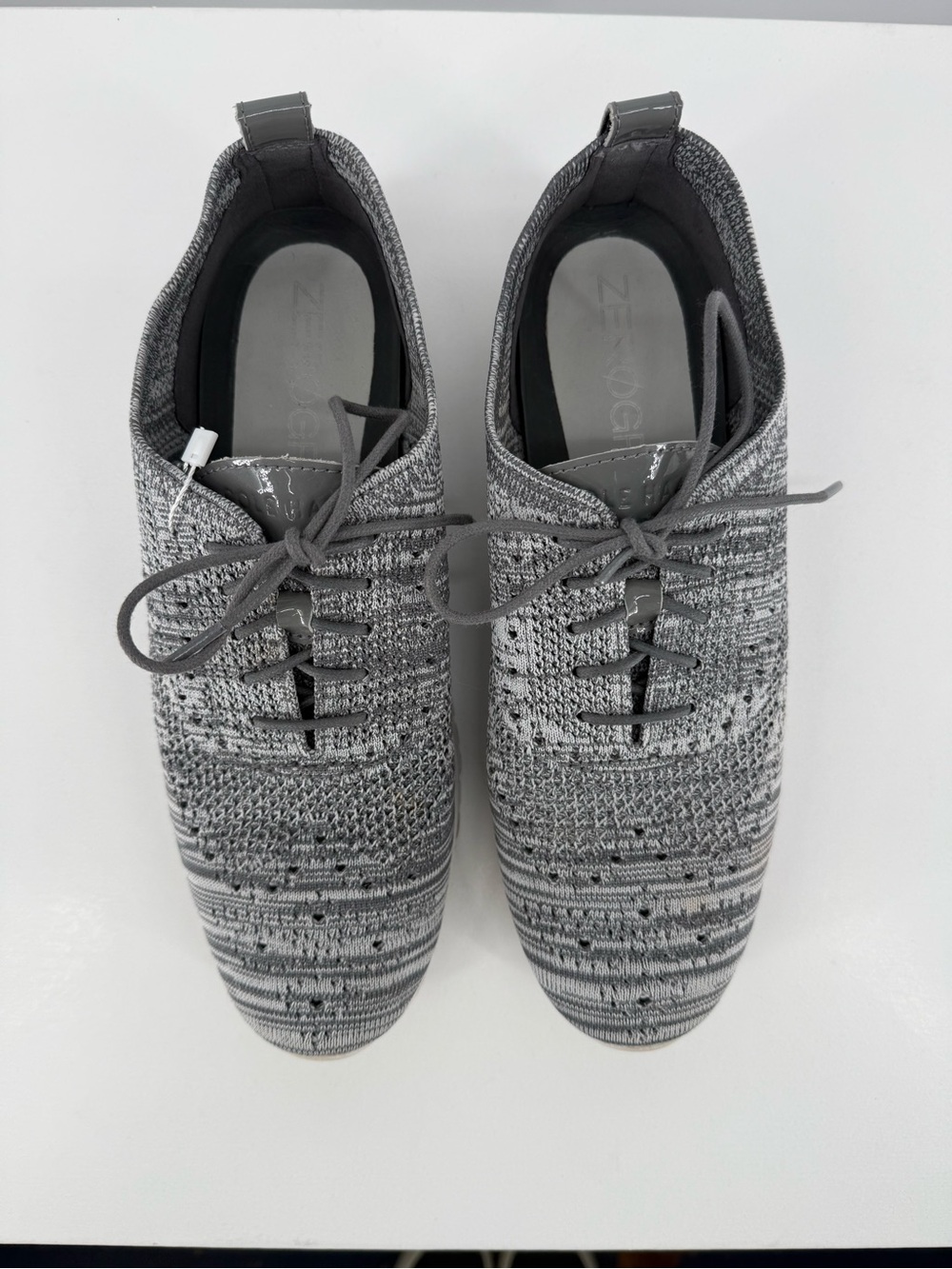 Cole Haan Gray Knit Lace-Up Sneakers